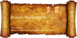Kunst Bernadett névjegykártya